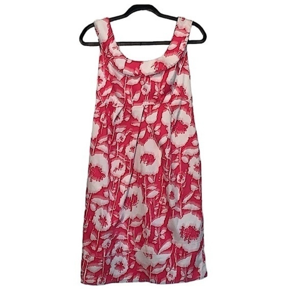 Donna Ricco New York Sleeveless Dress Size 12 Bright Pink And White Floral Dress